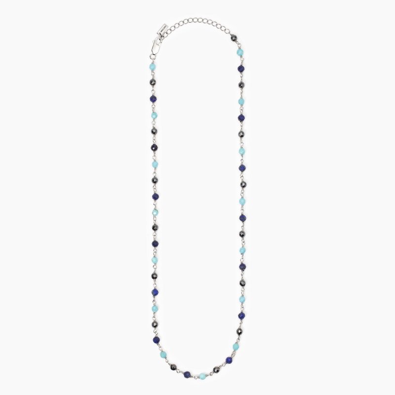 Mabina - Collana Uomo Con Turchese - Argento 925 - Ematite