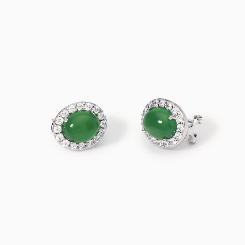 Mabina - Orecchini Ginevra - Agata Verde - Zirconi