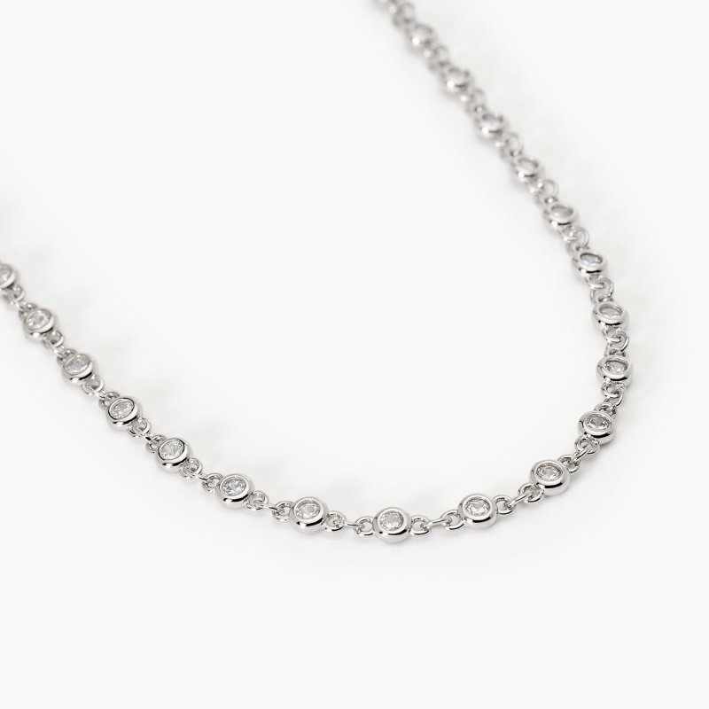 Mabina - Collana Skyline - Argento Rodiato - Zirconi Bianchi