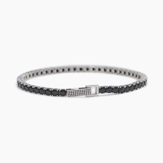 Mabina - Bracciale Tennis Da Uomo - Zirconi Neri - Argento 925