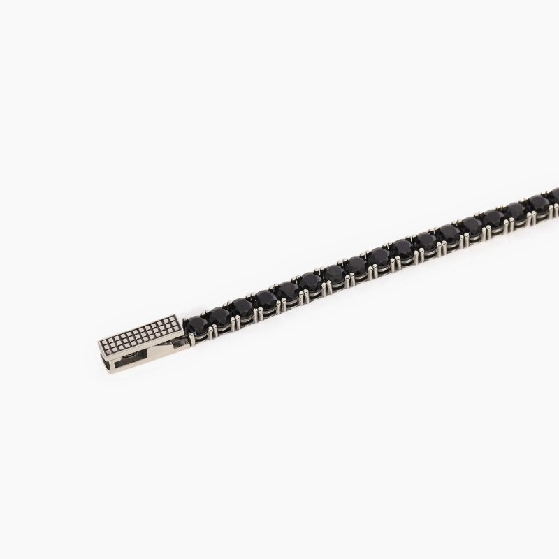 Mabina - Bracciale Tennis Da Uomo - Zirconi Neri - Argento 925