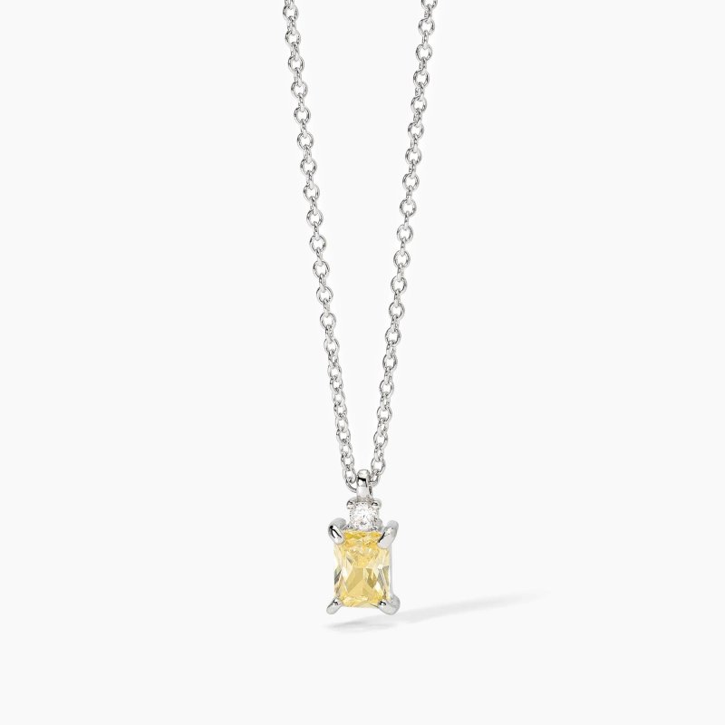 Mabina - Girocollo In Argento - Zircone Lemon - Battito