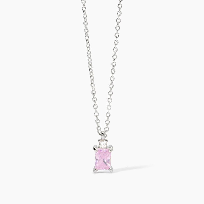 Mabina - Girocollo In Argento - Zircone Rosa - Battito