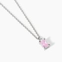 Mabina - Girocollo In Argento - Zircone Rosa - Battito