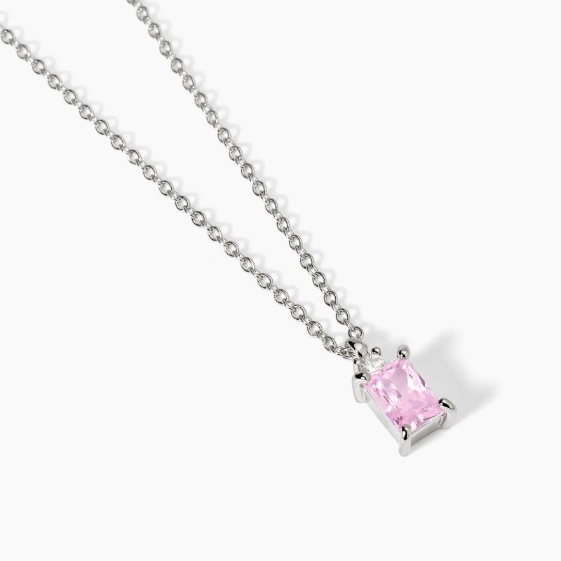 Mabina - Girocollo In Argento - Zircone Rosa - Battito