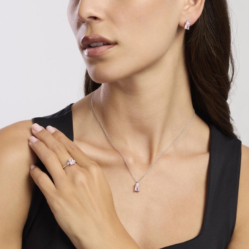 Mabina - Girocollo In Argento - Zircone Rosa - Battito