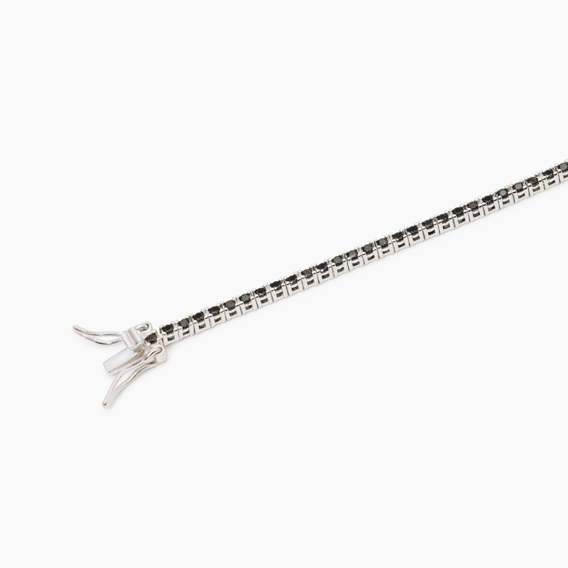 Mabina - Bracciale Tennis Uomo - Zirconi Neri - Argento