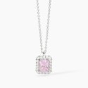 Mabina - Girocollo In Argento Con Zircone Rosa - Desiderio Infinito
