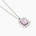 Mabina - Girocollo In Argento Con Zircone Rosa - Desiderio Infinito