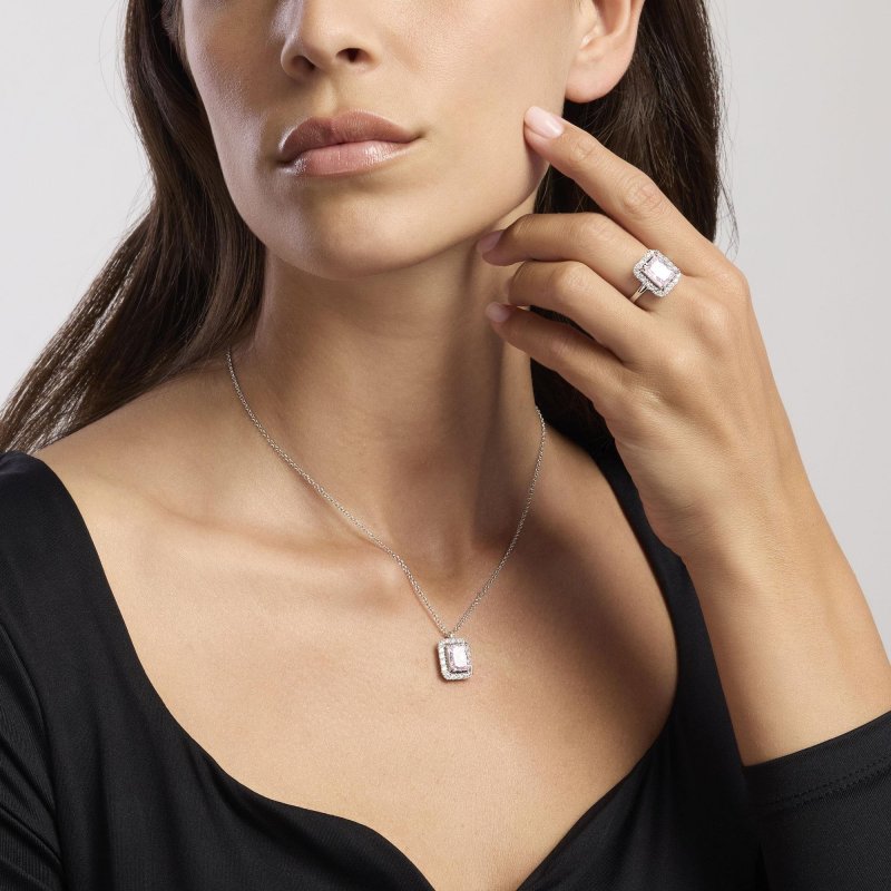 Mabina - Girocollo In Argento Con Zircone Rosa - Desiderio Infinito