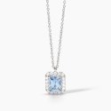 Mabina - Girocollo In Argento - Acquamarina Sintetica - Zirconi Bianchi