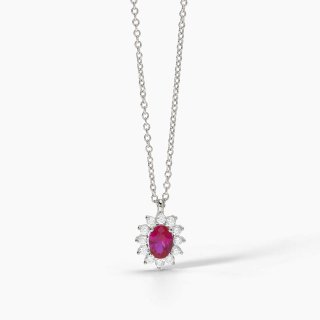 Mabina - Girocollo In Argento Con Rubino Sintetico - Cool Or Rétro?