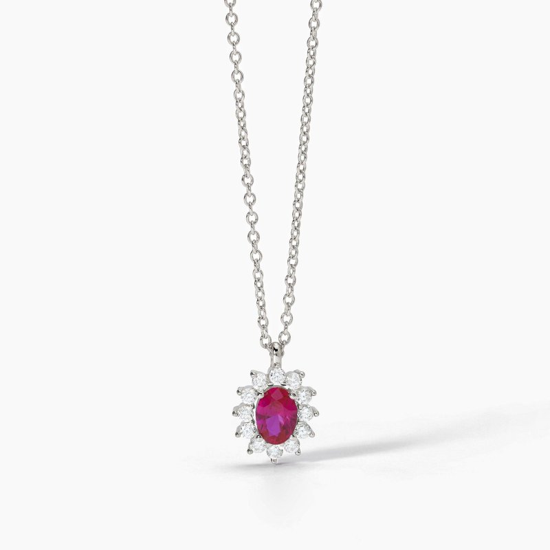 Mabina - Girocollo In Argento Con Rubino Sintetico - Cool Or Rétro?