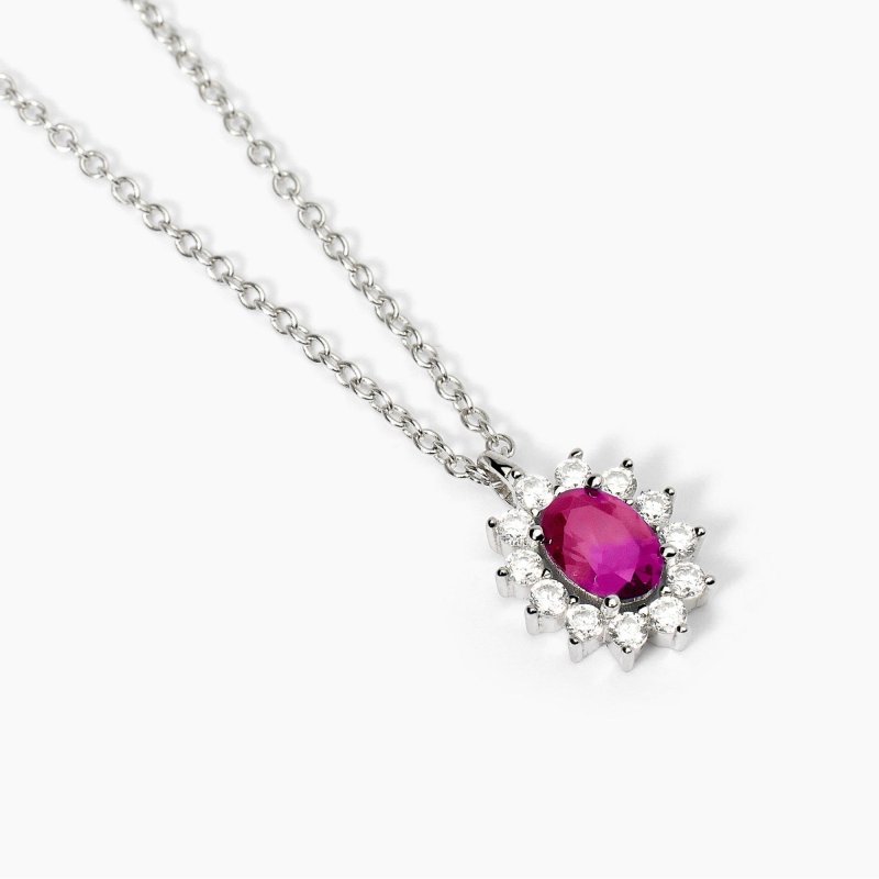 Mabina - Girocollo In Argento Con Rubino Sintetico - Cool Or Rétro?