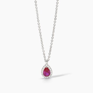 Mabina - Girocollo In Argento - Rubino Sintetico - Zirconi