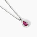 Mabina - Girocollo In Argento - Rubino Sintetico - Zirconi