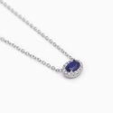 Mabina - Girocollo Con Zaffiro Sintetico - Argento 925 - Zirconi