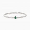 Mabina - Bracciale Tennis Con Smeraldo Sintetico - Argento - Zirconi