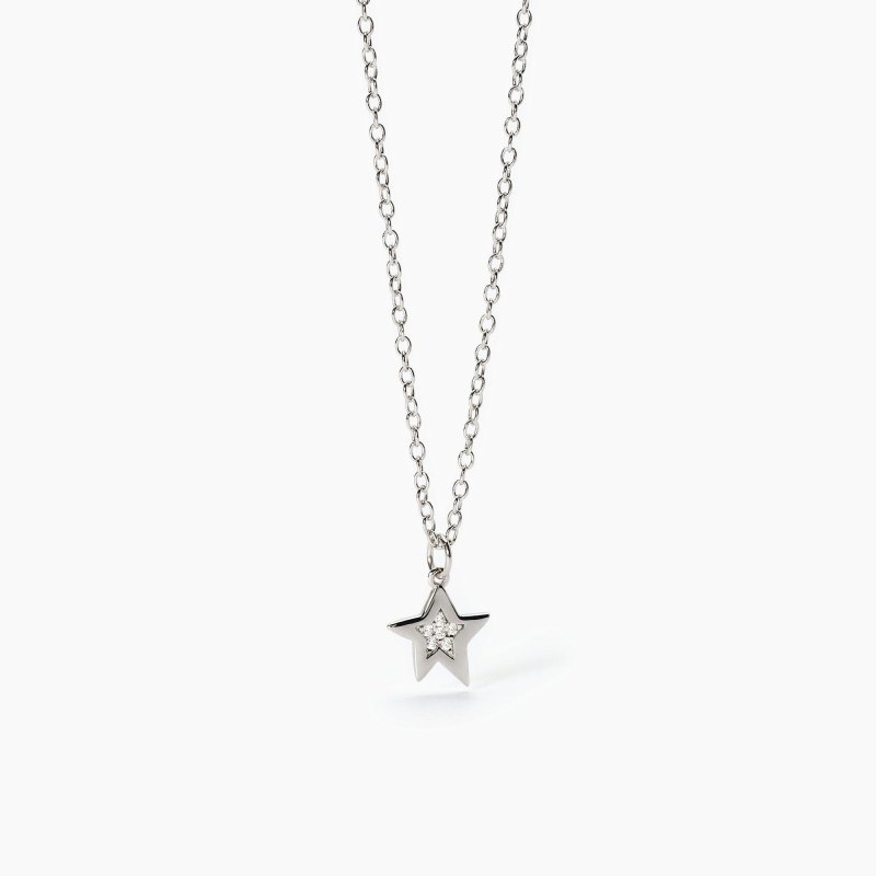 Mabina - Girocollo In Argento Con Stellina - Zirconi