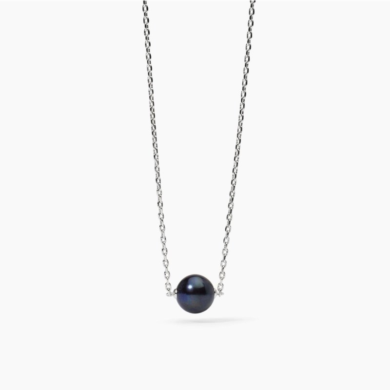 Mabina - Collana In Argento - Perla Nera - Unique