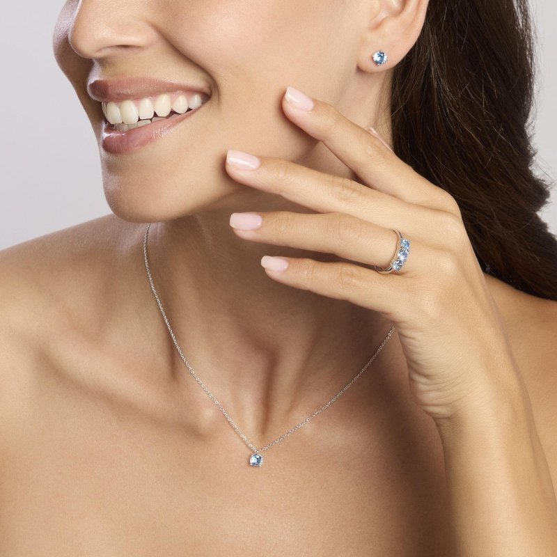 Mabina - Orecchini In Argento - Acquamarina Sintetica - Shiny
