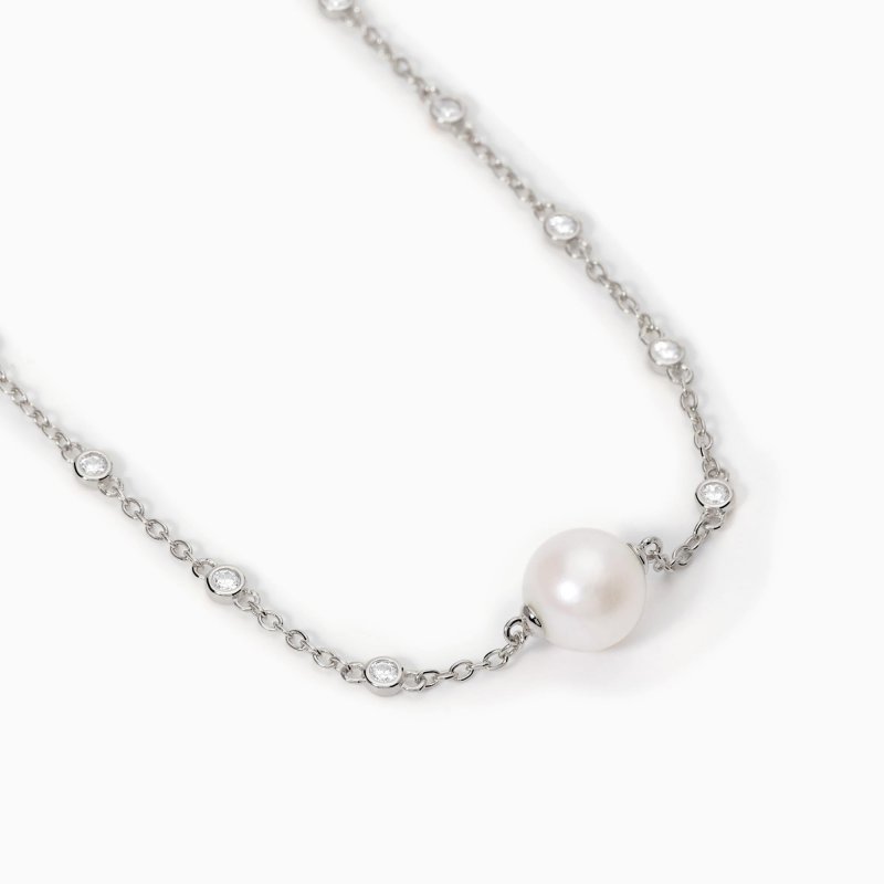 Mabina - Girocollo Con Perla Duchessa - Argento - Perla