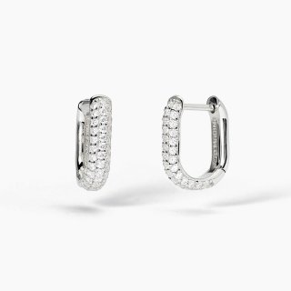 Mabina - Orecchini Ovali In Argento - Pavè Couture