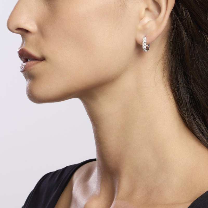 Mabina - Orecchini Ovali In Argento - Pavè Couture