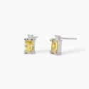 Mabina - Orecchini In Argento - Zircone Lemon - Taglio Princess