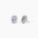 Mabina - Orecchini In Argento - Acquamarina Sintetica - Zirconi