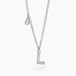 Mabina - Girocollo Lettera 'L' - Argento - Zirconi