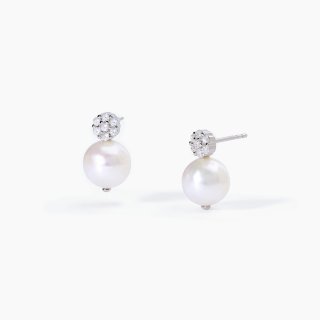 Mabina - Orecchini A Lobo - Argento - Perla Coltivata