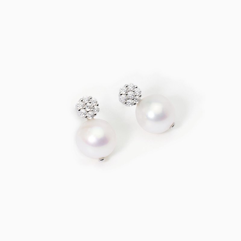 Mabina - Orecchini A Lobo - Argento - Perla Coltivata