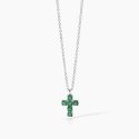 Mabina - Girocollo Croce Del Sud - Argento - Smeraldi Sintetici