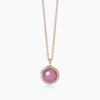 Mabina - Girocollo Con Ciondolo In Rodocrosite Diva - Argento 925 - Placcatura In Oro Rosa 18K
