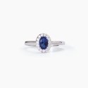 Mabina - Anello Con Zaffiro Sintetico Ovale - Argento 925 - Zirconi