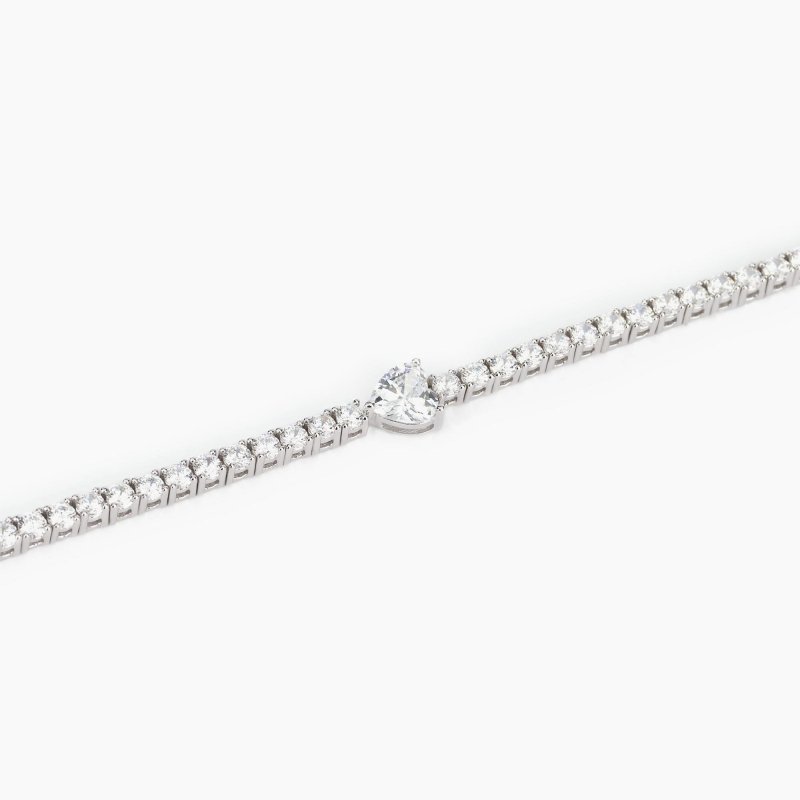 Mabina - Bracciale Tennis Con Zircone - Argento - Cuore