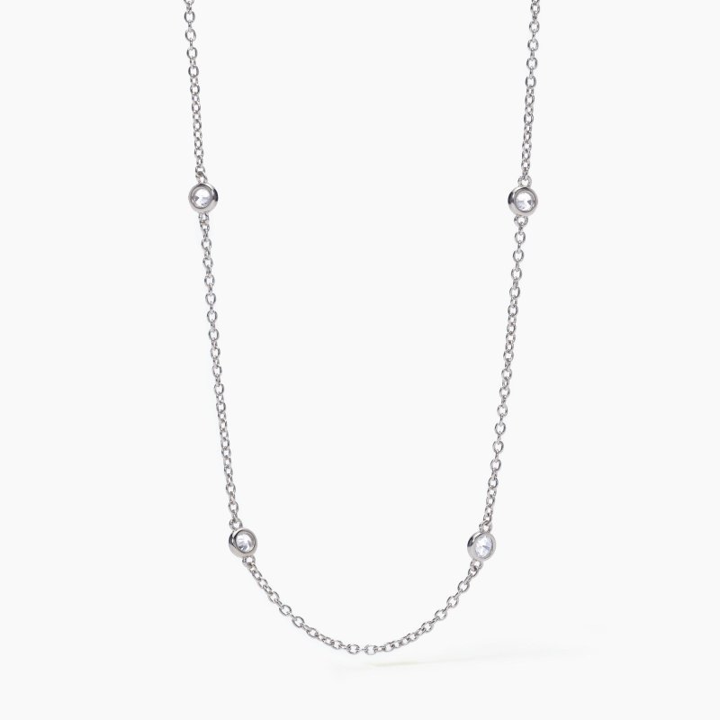 Mabina - Collana Sottile In Argento Spotlight - Argento 925 - Zirconi