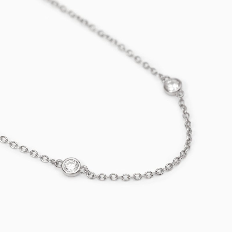 Mabina - Collana Sottile In Argento Spotlight - Argento 925 - Zirconi