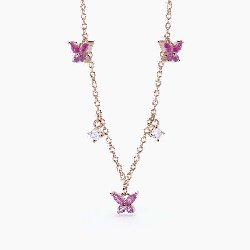 Mabina - Girocollo Secret Garden - Argento Rosato - Zirconi