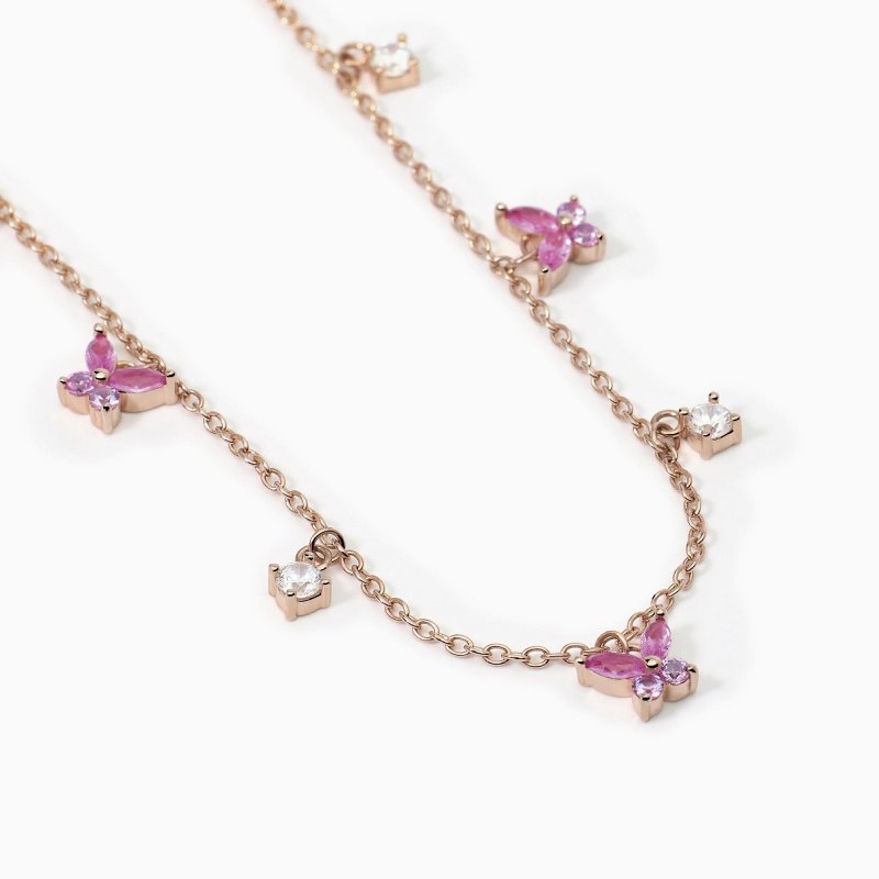 Mabina - Girocollo Secret Garden - Argento Rosato - Zirconi