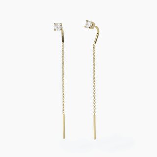 Mabina - Orecchini Pendenti Shiny - Argento - Oro 18K