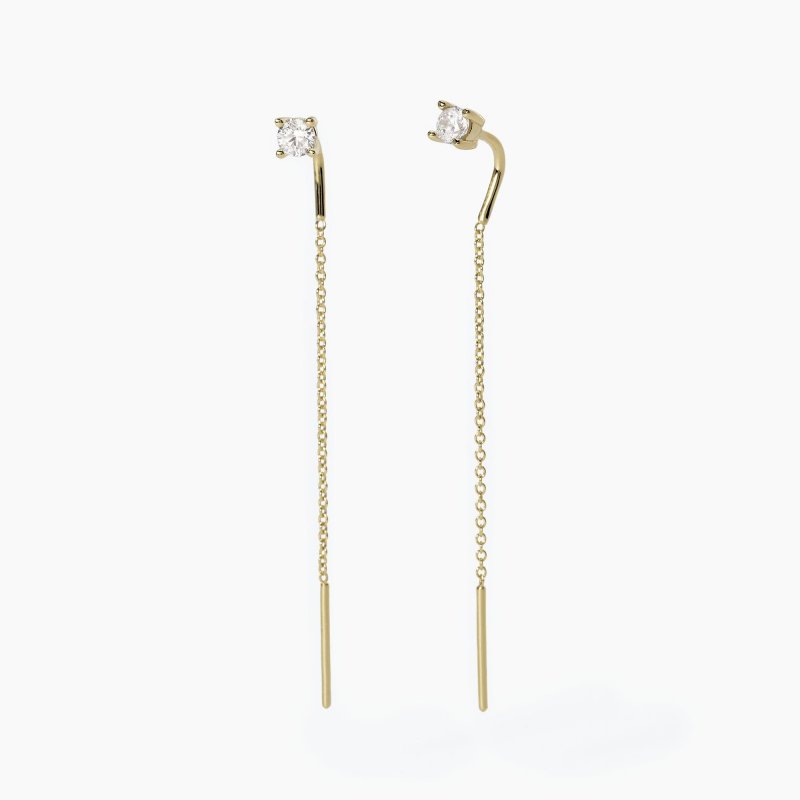 Mabina - Orecchini Pendenti Shiny - Argento - Oro 18K