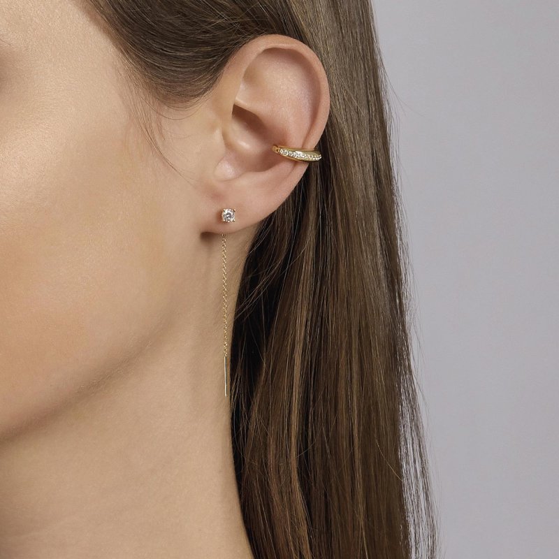Mabina - Orecchini Pendenti Shiny - Argento - Oro 18K