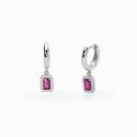 Mabina - Orecchini In Argento A Cerchio - Rubini Sintetici - Zirconi