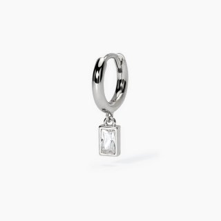 Mabina - Orecchino In Argento A Cerchio - Pendente Bianco