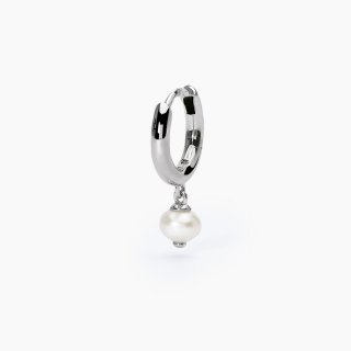 Mabina - Mono Orecchino A Cerchio - Perla Coltivata - Argento