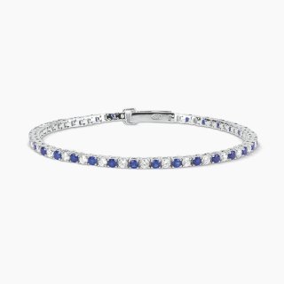 Mabina - Bracciale Tennis Con Zaffiri Sintetici - Argento - Zirconi