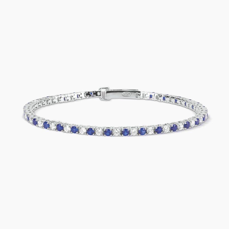 Mabina - Bracciale Tennis Con Zaffiri Sintetici - Argento - Zirconi