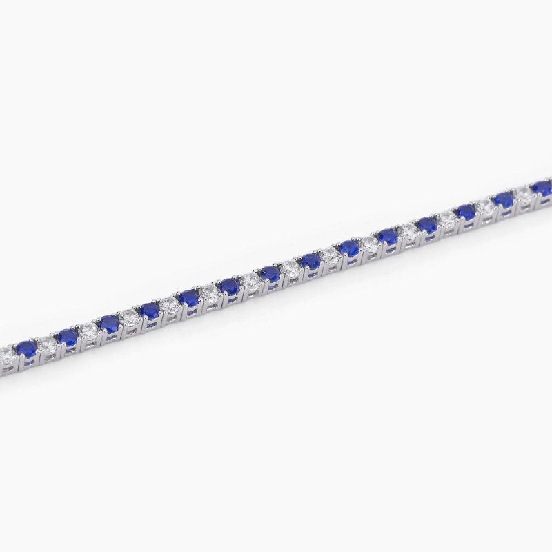 Mabina - Bracciale Tennis Con Zaffiri Sintetici - Argento - Zirconi